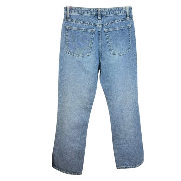 Boston Proper Women’s Flare Jeans Size 28 Blue Denim Split Hem - Picture 3 of 7